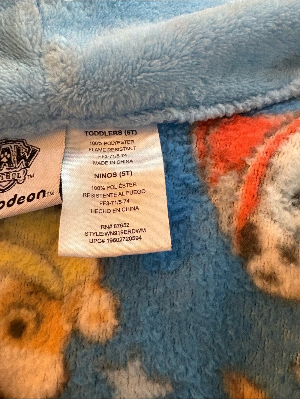 Nickelodeon Paw Patrol Plush Blanket in Light Blue with Multicolor Accents